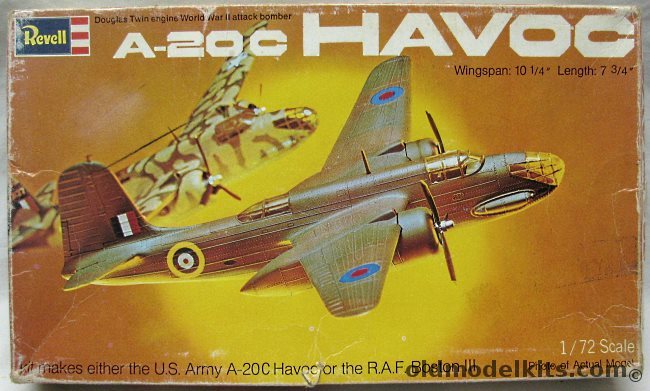 Revell 1/72 A-20C Havoc or Boston III, H156 plastic model kit